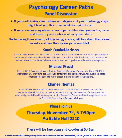 Psychology Career Paths Panel Discussion